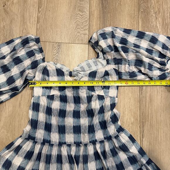 SACHIN & BABI Women's Kyle Gingham Dress Size S In Navy Blue/White - Picture 6 of 12